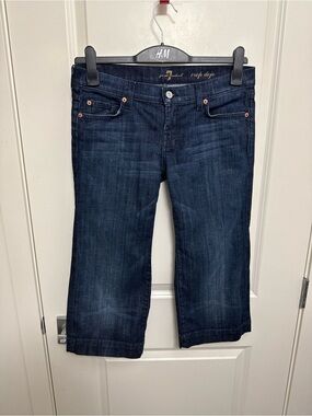 7 for All Mankind Crop Dojo Women's Dark Indigo Cropped Jeans in size 28